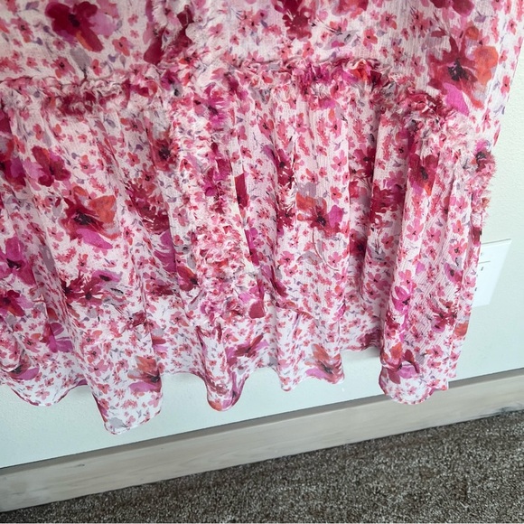 Misa Giselle Ruffled Maxi Dress Pink Floral Bohemian Boho Casual Women’s Small - Picture 8 of 14